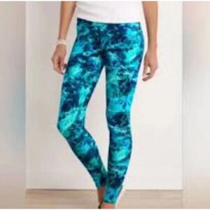 New Soft Surrounding Ankle Legging Women's Large Green & Blue Super Slim